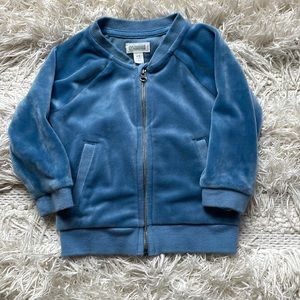 Blue velvet jacket (6-12mos)